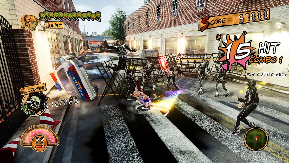 Juliet Starling affronte une horde de zombies dans le jeu Lollipop Chainsaw RePOP